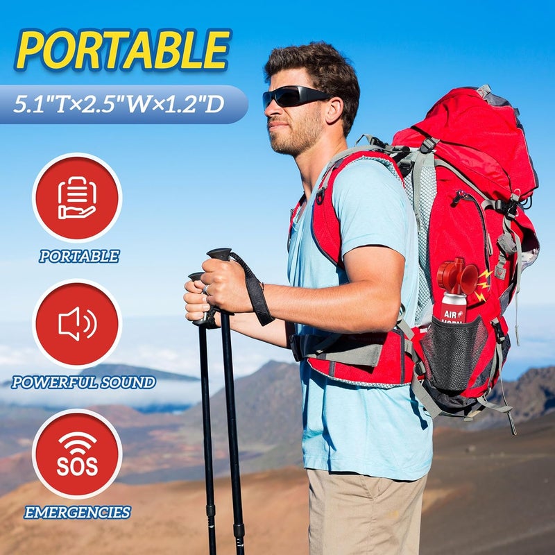 TatHello 1.4oz Boat Air Horn, 130DB Heard Up to 0.5-Miles Away,Handheld Mini Marine Fog Horn Blow Horn Boat Accessories,Loud Bear Air Horns Can for Safety,Outdoor Alarms,Sporting Events,Red - Image 5